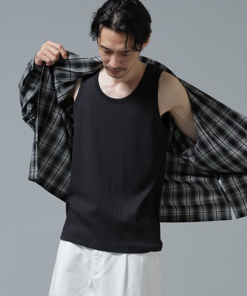 Anti Soaked(R) 汗染み防止 リブタンクトップ