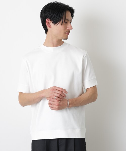 FORMAL JERSEY」モックネックカットソー半袖｜ナノ_ユニバースの