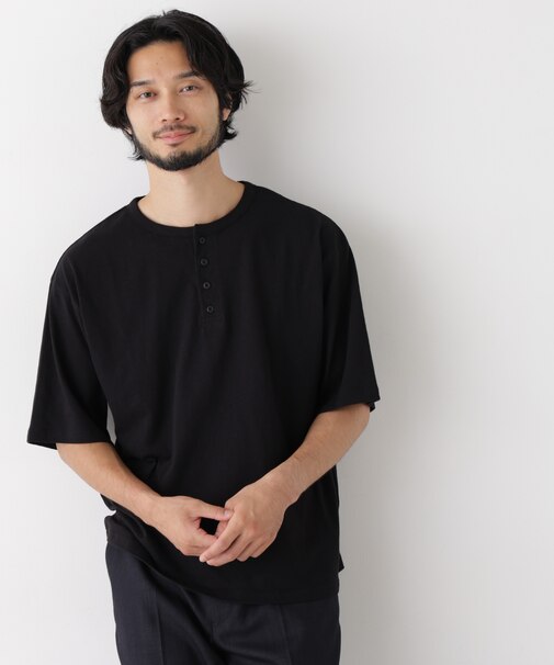 スラブヘンリーワイドTシャツ 半袖