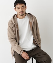 フェイクスエードZIPフーディー