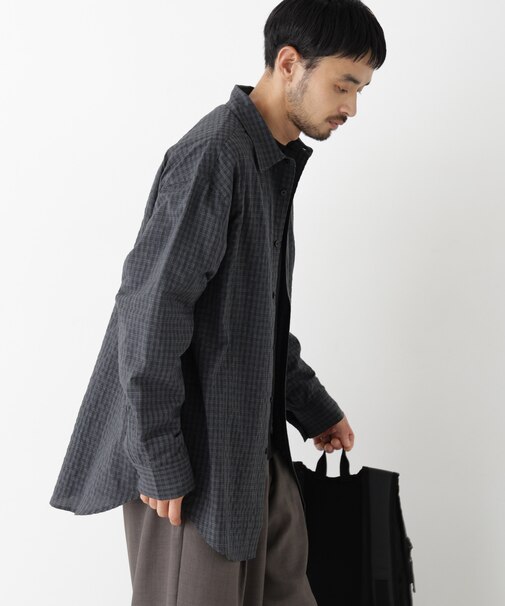 ウインドーチェックシャツ 長袖