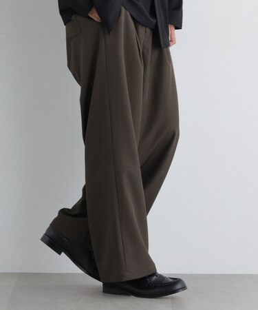 ポリエステルツイル ワイドパンツ