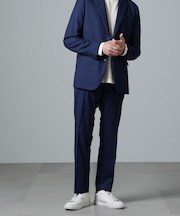 ｢N TROUSERS PREMIUM｣RENURウール混洗えるサキソニーパンツ(セットアップ可)