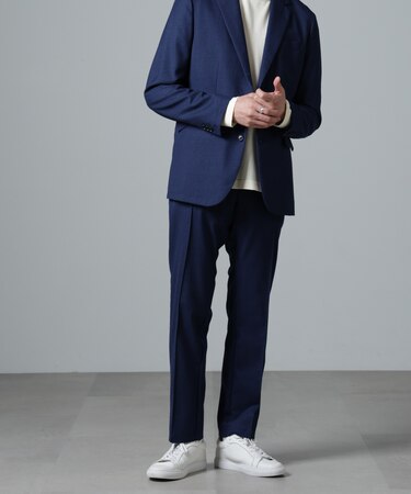 「N TROUSERS PREMIUM」RENURウール混洗えるサキソニーパンツ(セットアップ可)