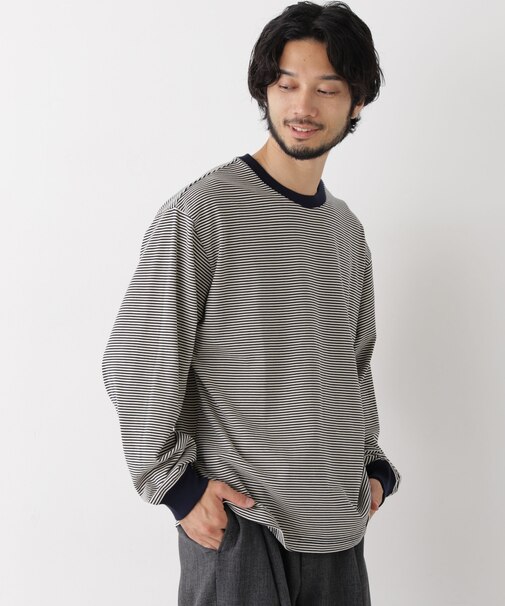 コーマコットン先染めボーダーTシャツ 長袖