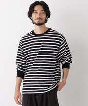 コーマコットン先染めボーダーTシャツ 長袖