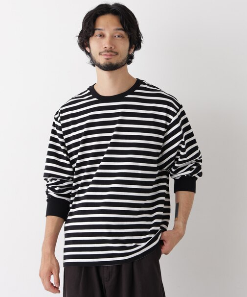 コーマコットン先染めボーダーTシャツ 長袖