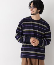 コーマコットン先染めボーダーTシャツ 長袖