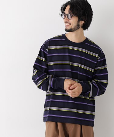 コーマコットン先染めボーダーTシャツ 長袖