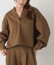 スキッパークロップドツイルシャツ(セットアップ可)