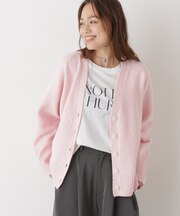 圧縮サドルスリーブVネックニットカーディガン