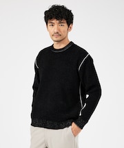 ダブルフェイス モール プルオーバー 長袖ニット