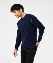 ダブルフェイス モール プルオーバー 長袖ニット