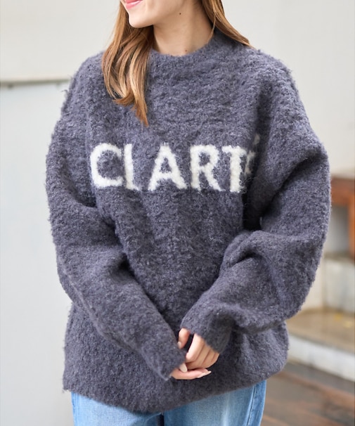 【一部店舗限定】起毛シャギーロゴニット