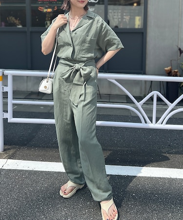 東原妙子さんコラボ】リネン混ジャンプスーツ｜アバハウスの 