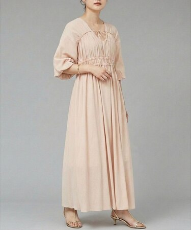 ウェストギャザーワンピース