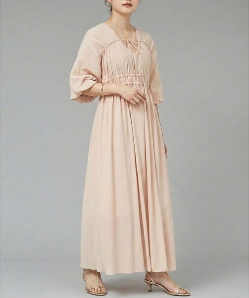 ウェストギャザーワンピース