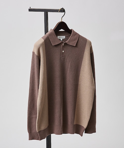 バイカラー 片畦 ニットポロシャツ｜アバハウスのアウトレット通販
