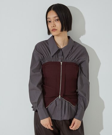 マルチWAY ニット ZIP ビスチエ