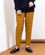 チェックテーパードパンツ