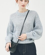 ラメ×モヘア ニットプルオーバー