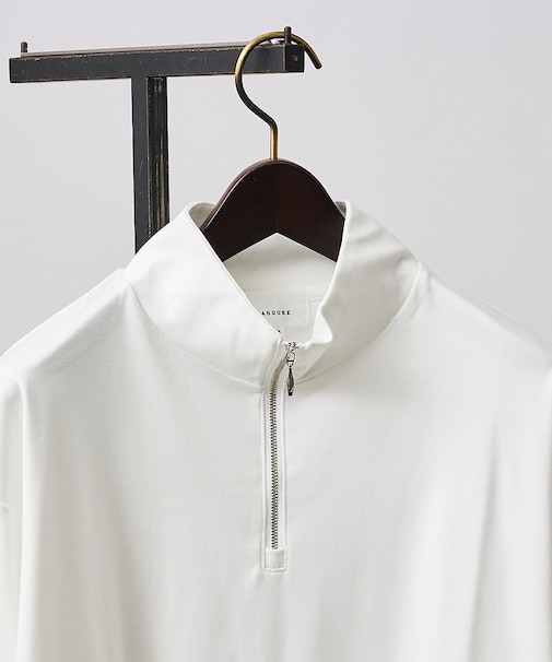 【ハーフジップ】スムース ポンチ ロンT