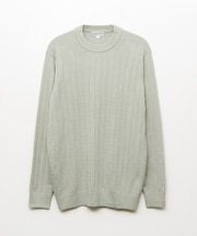 【カシミアタッチ】12ゲージ ワイドリブ クルーネック ニット