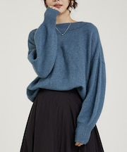 ふわふわウール2WAYラメニット