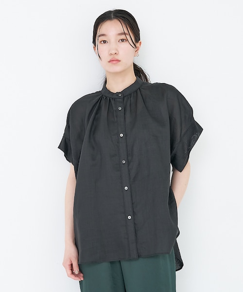 新品未使用【定価3.5万】リネンギャザースリーブ ゆったり パイピングブラウス WEB限定】リネンギャザーブラウス｜アバハウスのアウトレット