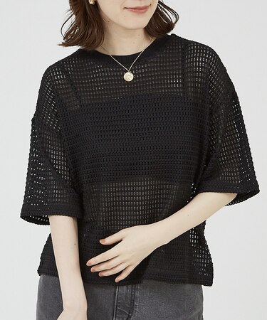 メッシュレースプルオーバー