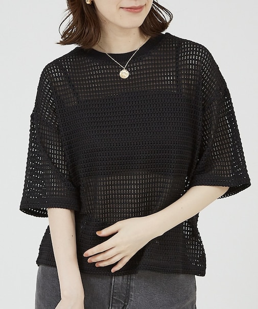 メッシュレースプルオーバー