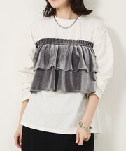 【WEB Domani掲載】ベロアビスチェ付ロンT