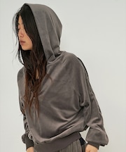 【セットアップ】ベロアハーフジップ フーディー パーカー