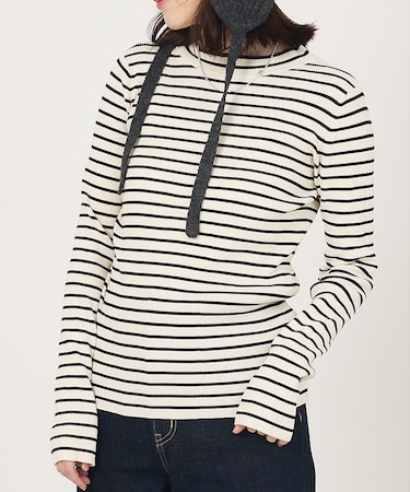 プチハイネックリブプルオーバー