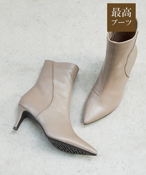 【最高ブーツ/ 6.5cmヒール】ポインテッドトゥショートブーツ