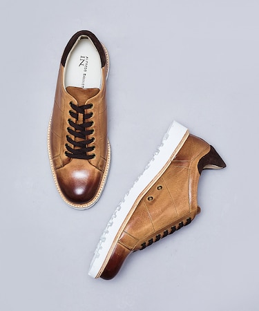 【一部店舗+WEB限定】レザー ウェルト 厚底ソール レースアップ スニーカー