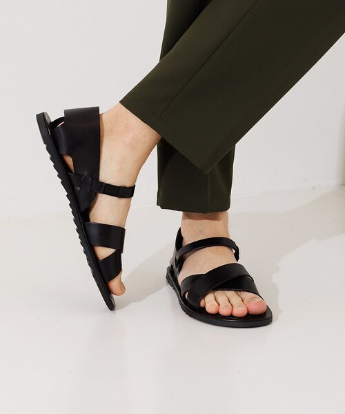 一部店舗＋WEB限定】ステップイン レザーサンダル｜アルフレッド