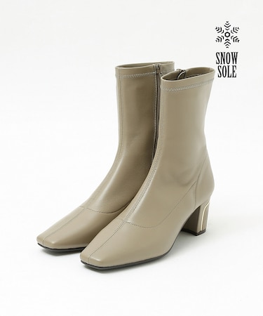 【スノーソール/晴雨兼用】メタルラインヒールストレッチブーツ