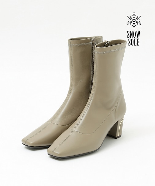 【スノーソール/晴雨兼用】メタルラインヒールストレッチブーツ