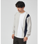 【梨地】ストライプ切替 長袖Tシャツ / スウェット