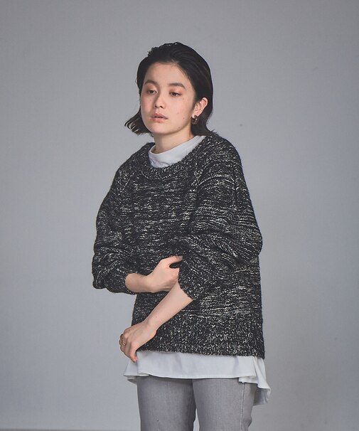 【展開店舗限定】ミックスヤーンボリュームスリーブニット