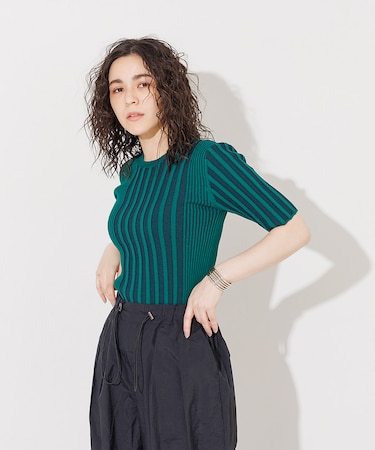 ミックスリブニットプルオーバー