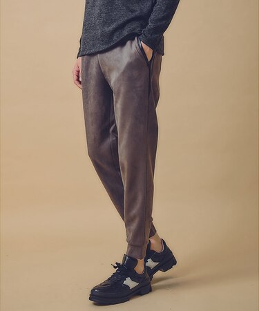 【セットアップ対応】ストレッチ スエード ジョガーパンツ