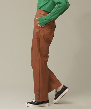 フェイクレザーベイカーパンツ