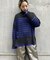 ワイドスリーブボーダーハイネックニットプルオーバー