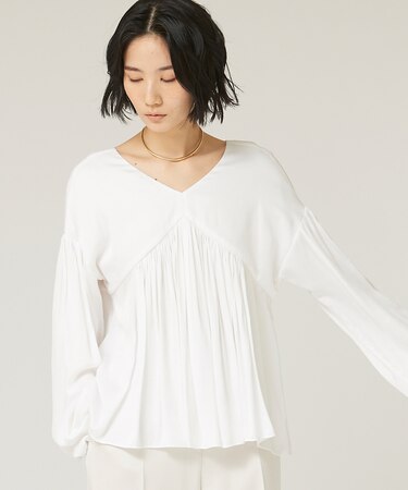 【COCUCA】【WEB限定】ギャザーブラウス