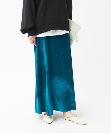 【COCUCA】ベルベット マキシスカート