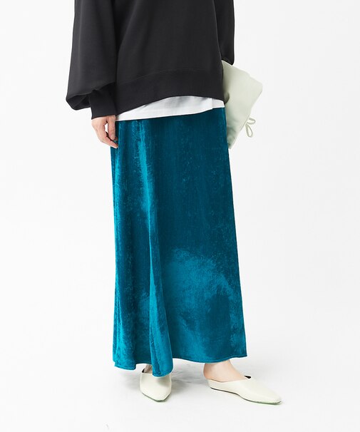 【COCUCA】ベルベット マキシスカート