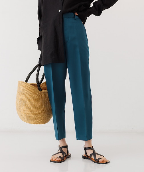 【LOEFF】ダブル サテン テーパードパンツ