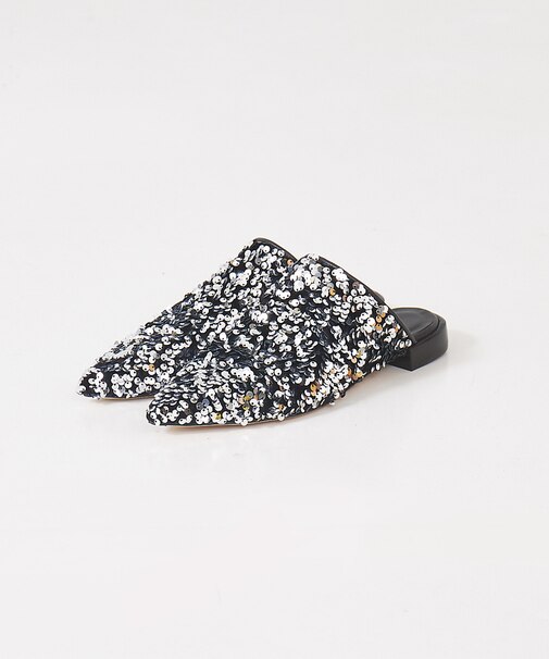 【PELLICO SUNNY】スパンコールフラットミュール